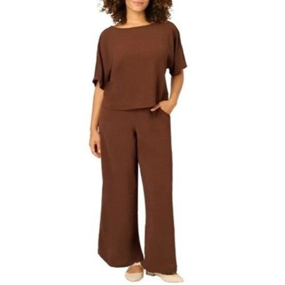 Adrianna Papell Women's Medium M Brown Airflow Set NWT